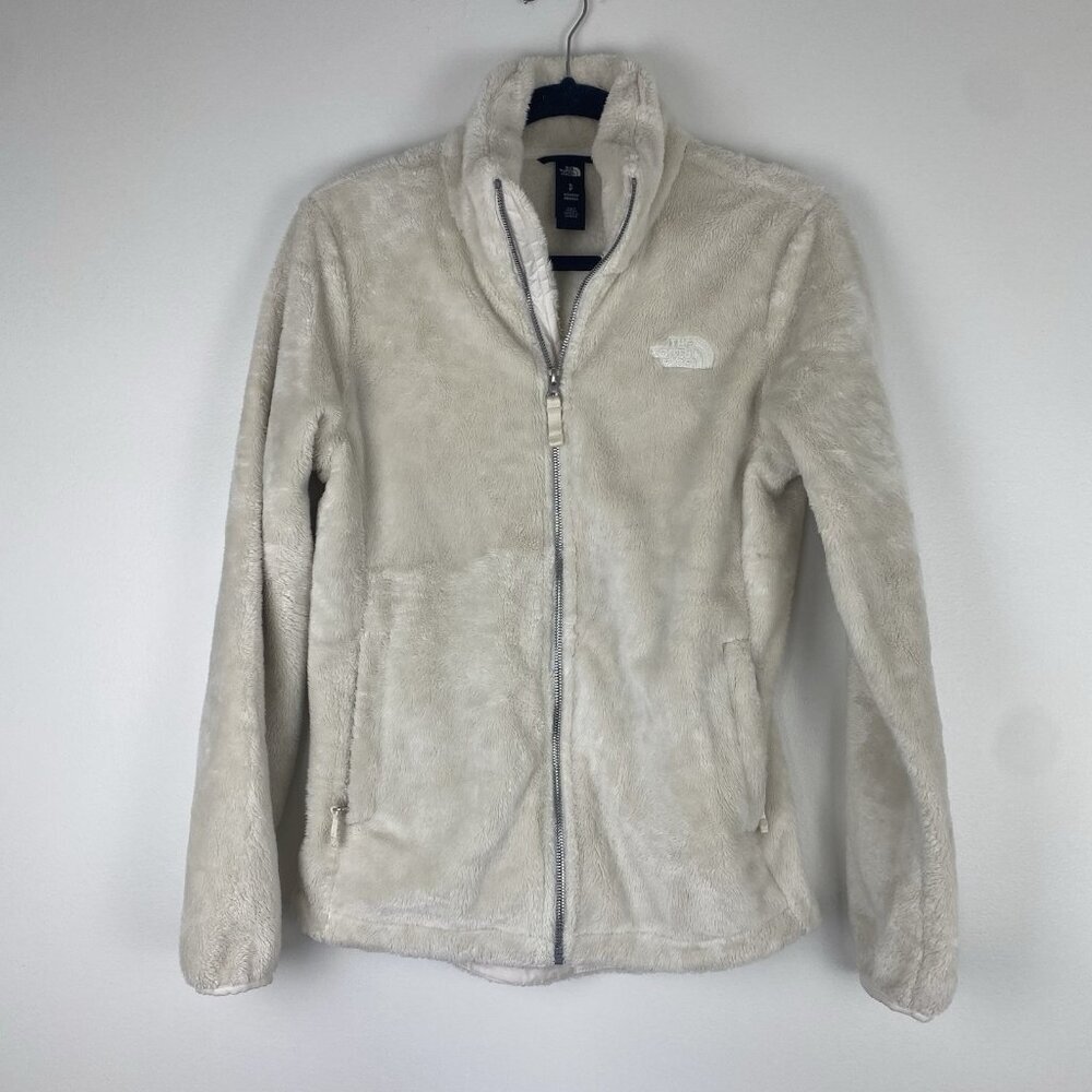 North Face Women's Teddy Jacket Size S White Cream Full Zip Fleece